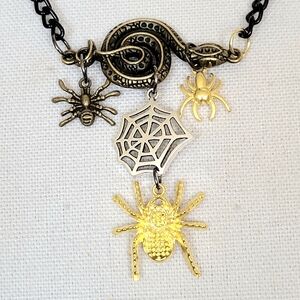 #532 Spiders vs. Snakes Halloween Pendant Necklace